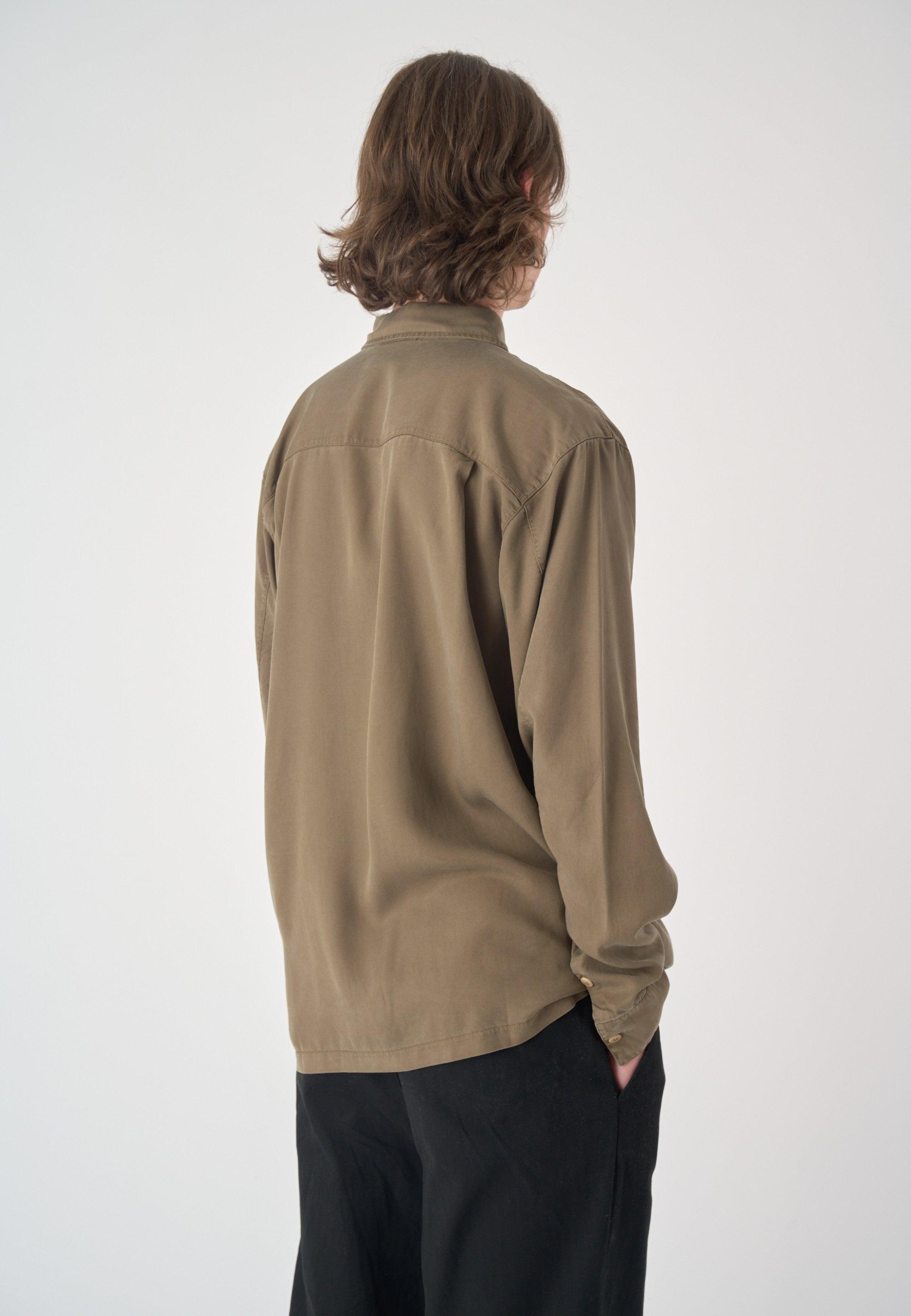 Cleptomanicx Oversized Easy Shirt Hemd Herren braun